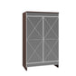 Elegant Decor Mirrored Shoe Cabinet with Edging Double Door Storage Cabinets