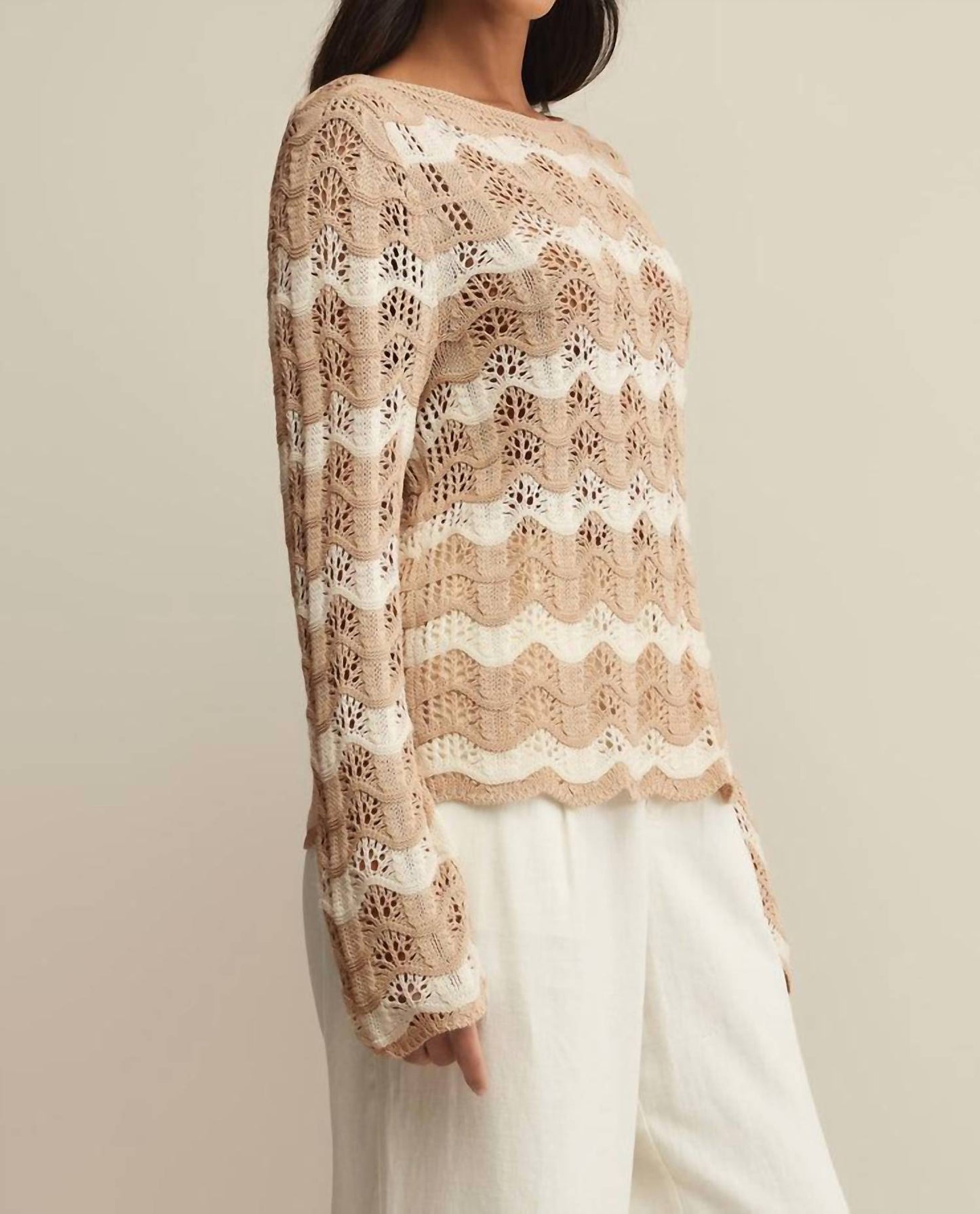 Z Supply - Azura Stripe Crochet Top Sweater
