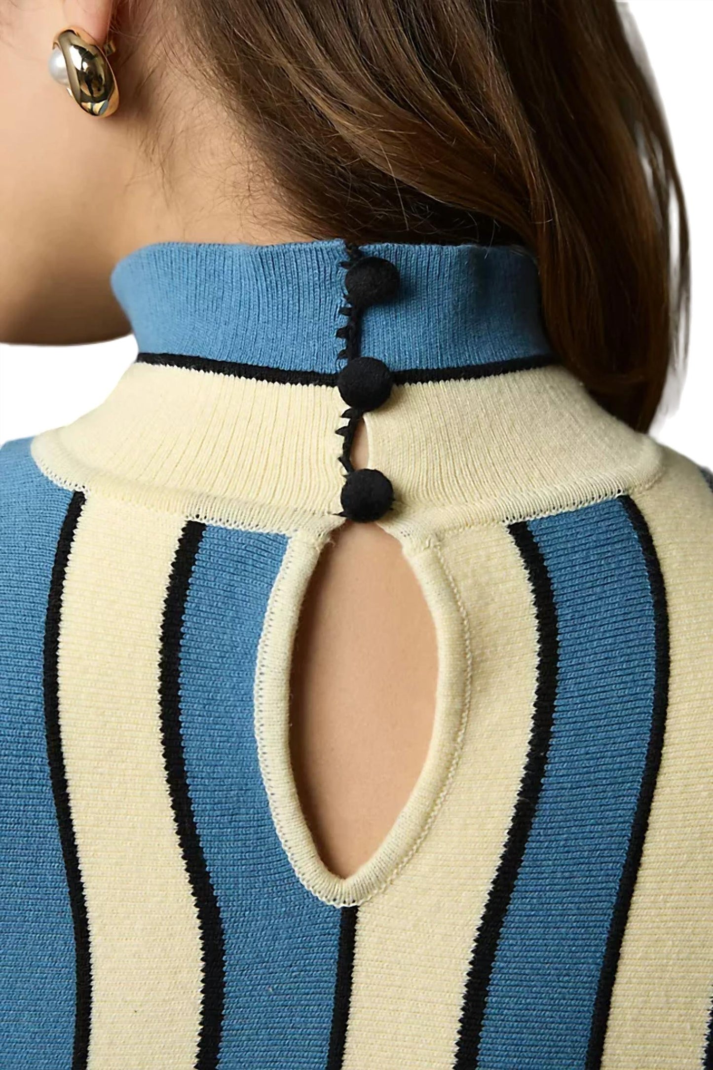 Eva Franco - Mock-Neck Sleeveless Mini Dress