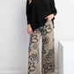 Easel - Flower Print Washed Wide Pants