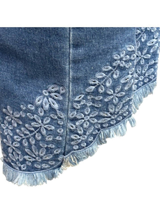 Slimsation By Multiples - Embroidered Scallop Hem Jean