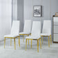 Dining Chair Set of 4 - Gold / White