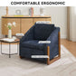 Modern Upholstered Armchair With Wooden Side Frame