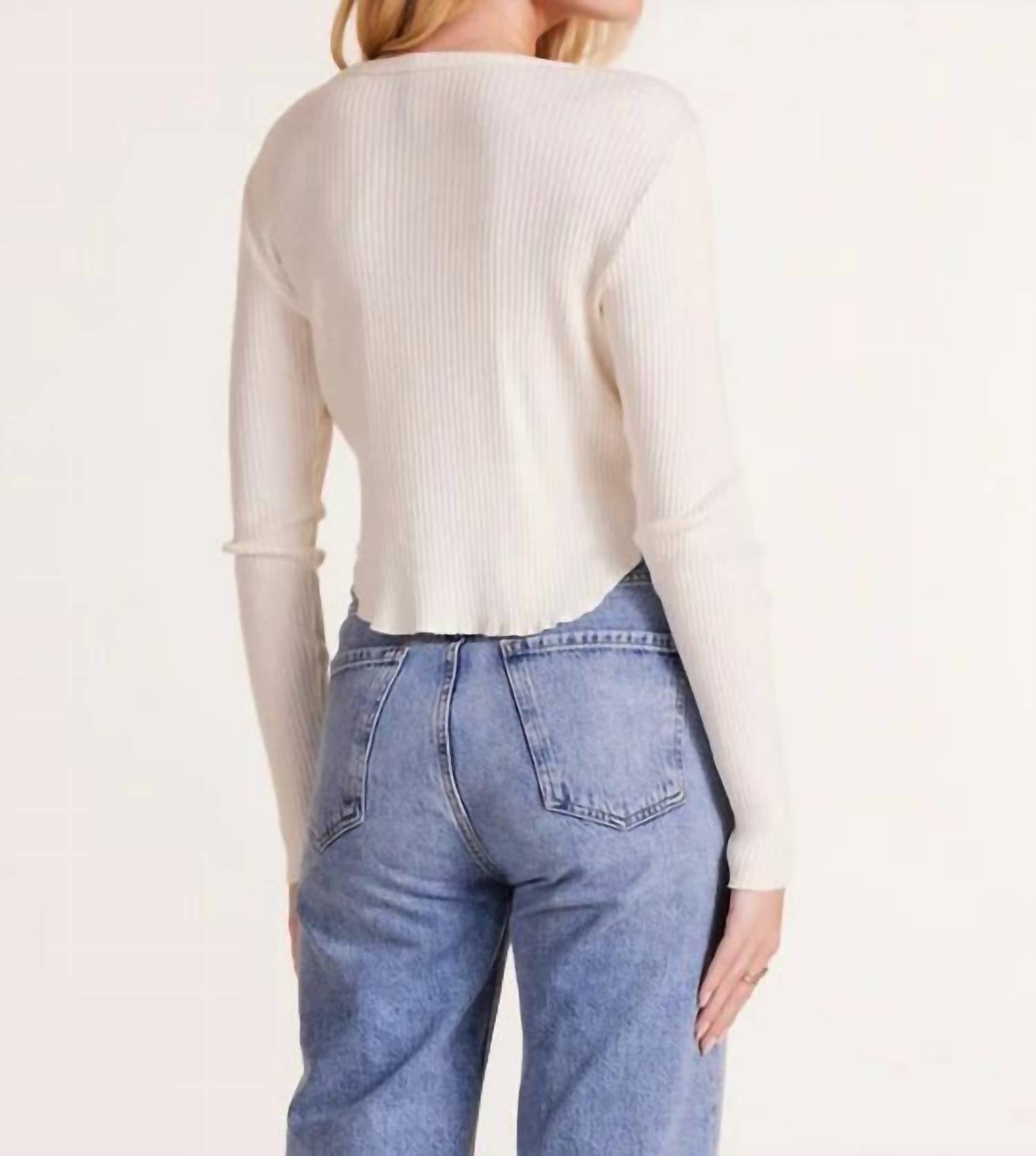 Bobi - Crewneck Curve Hem Long Sleeve Tee