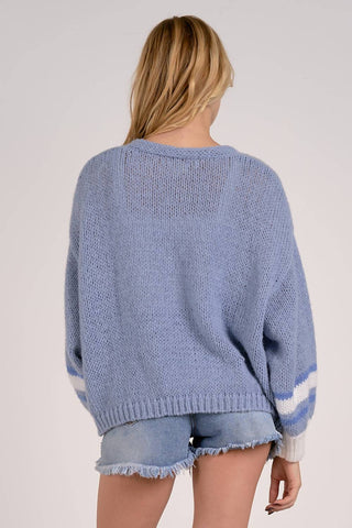 Elan - Varsity Open Front Sweater Cardigan