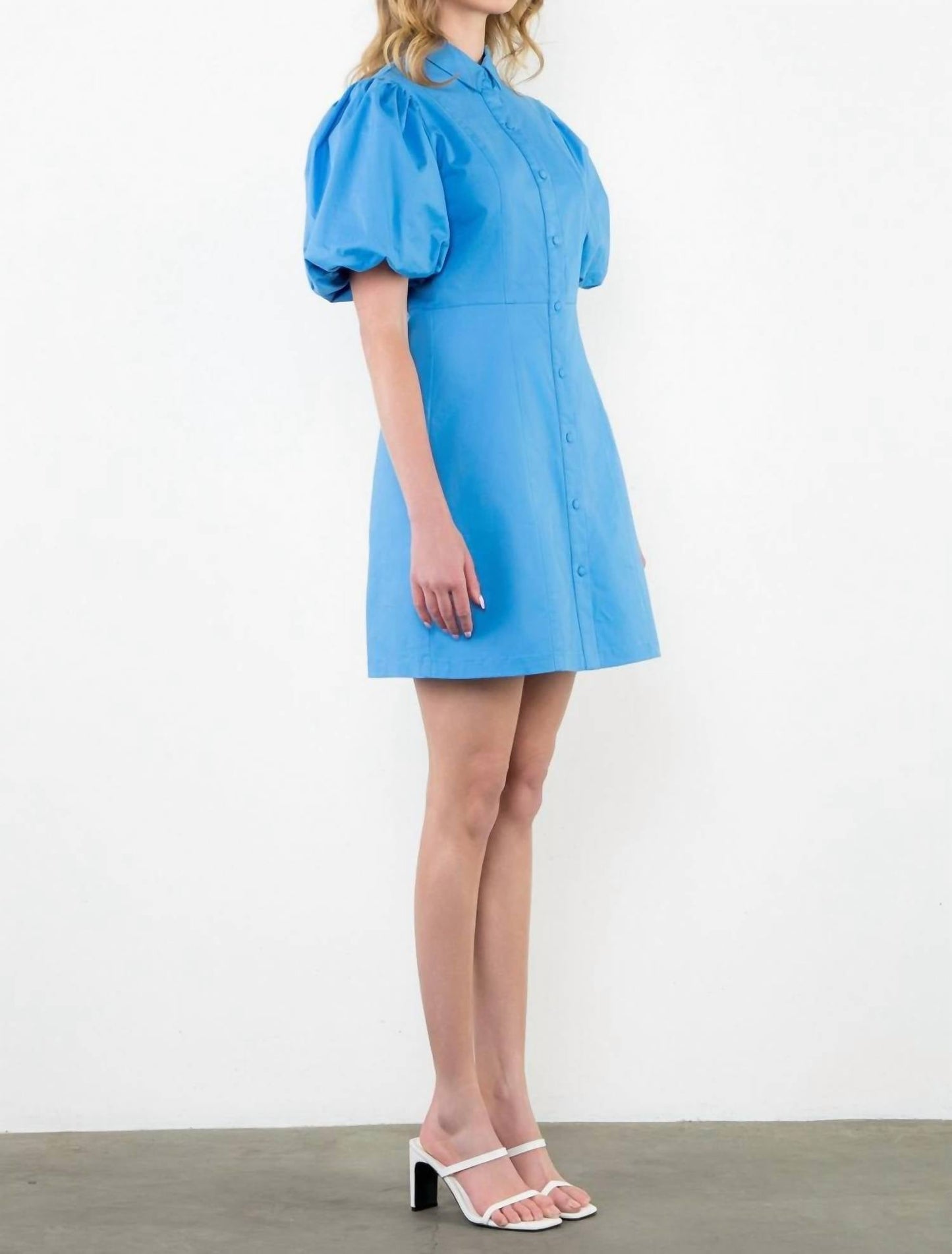 Thml - Puff Sleeve Button Up Dress