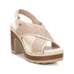Xti - WOMEN'S CROSS STRAP HEELED SANDALS