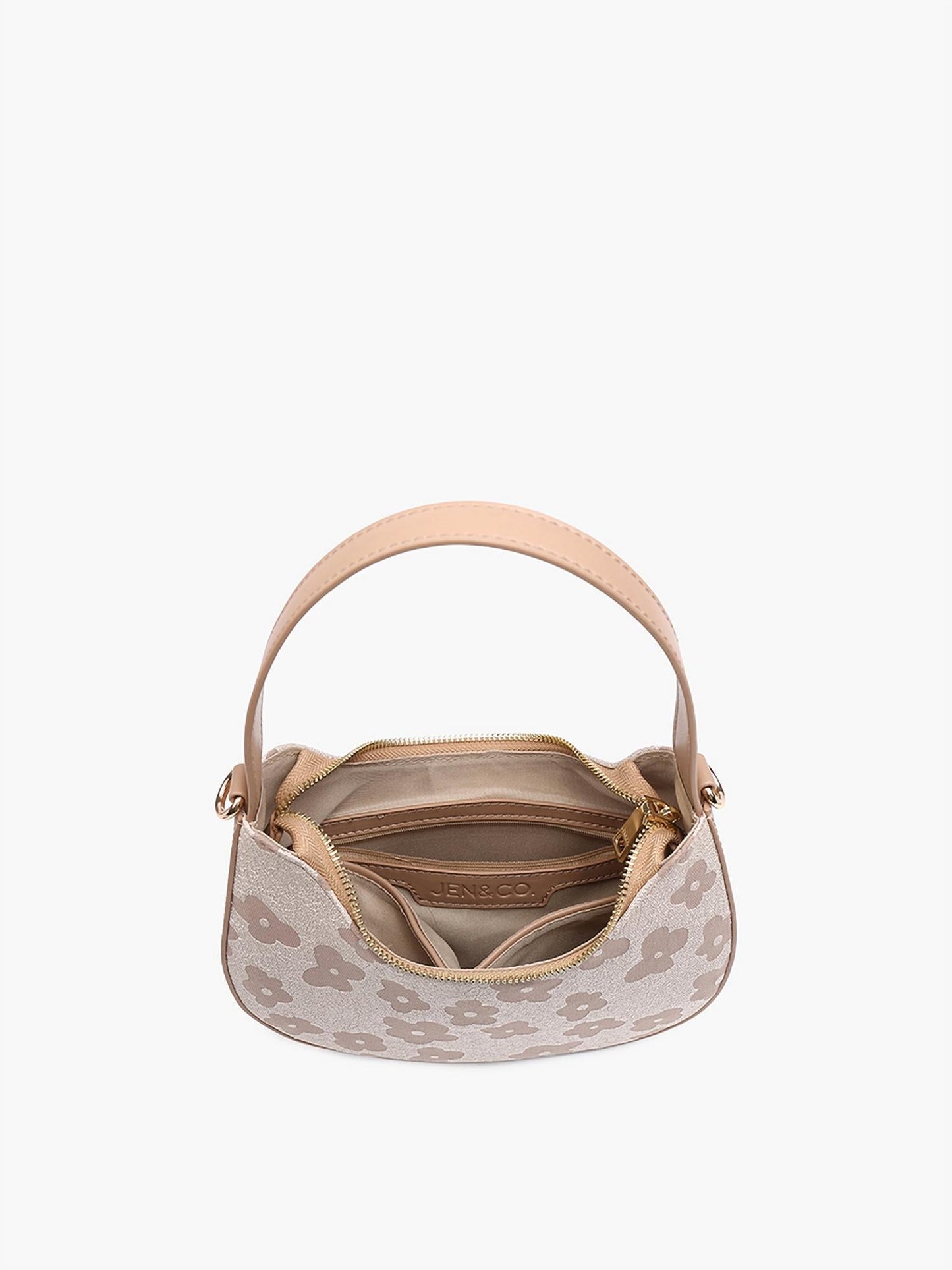 Jen & Co. - Women's Donnatella Floral Half Moon Crescent Satchel Bag