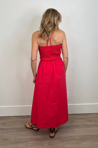 Deluc - Osorio Smocked Halter A-line Dress