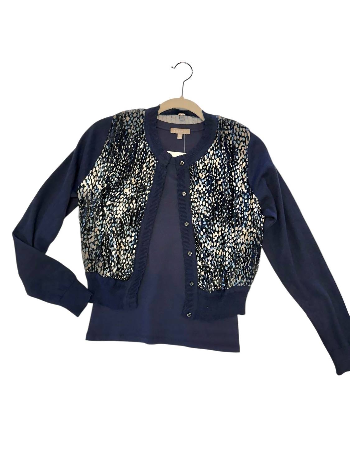 -Bl^Nk- - Zenessa Velour Printed Front Cardigan