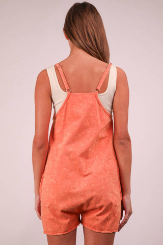 Very J - Mineral Washed Sleeveless Casual Knit Romper