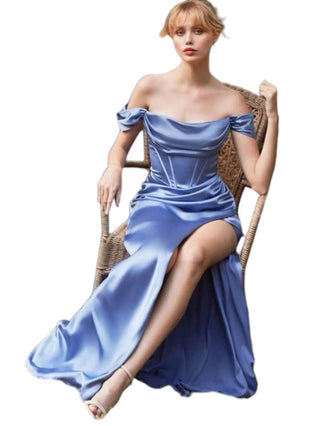 Ladivine - Satin Off The Shoulder Bridesmaids And Prom Dress