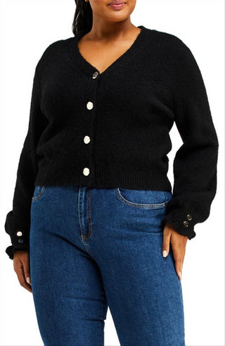 Estelle Sofia Black Cardigan, Size 1X - Nordstrom