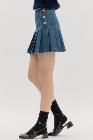 Entro - Denim Pleated Skirt