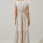 Sugarlips - Sandy Striped Evianna Flutter Maxi Dress
