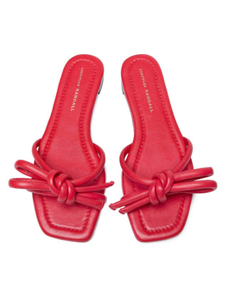 Loeffler Randall - Women's Hadley Leather Bow Flat Sandal