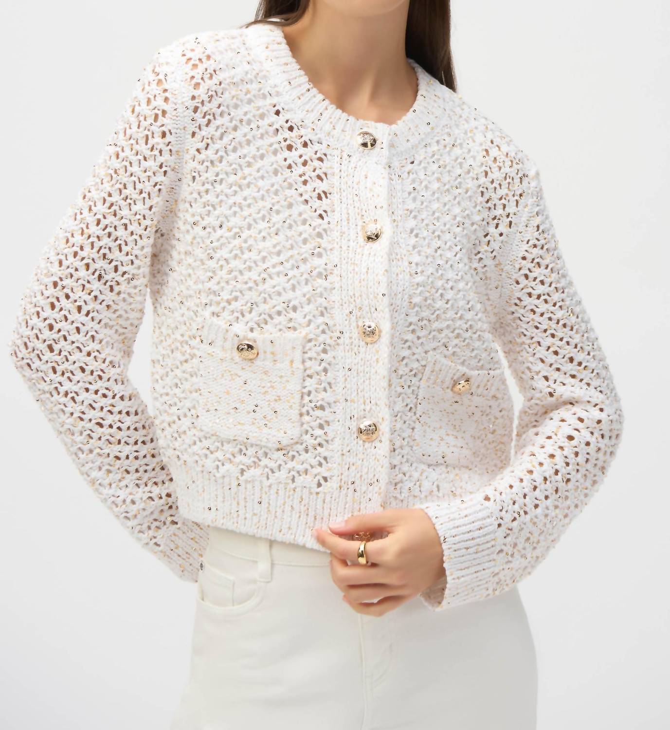 Joseph Ribkoff - Open Stitch Short Cardigan