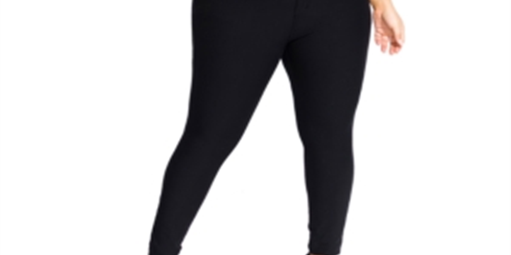 City Chic Women's Trendy Asha Skinny Jeans Black Size 14W