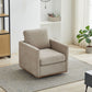 Modern Square Upholstered Swivel Accent Chair with Metal Base