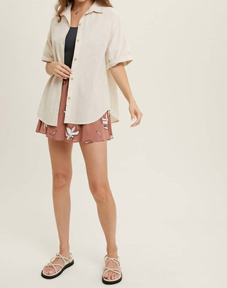 Wishlist - Cuffed Sleeve Button-up Shirt