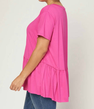 Entro - Short Sleeve Peplum Top