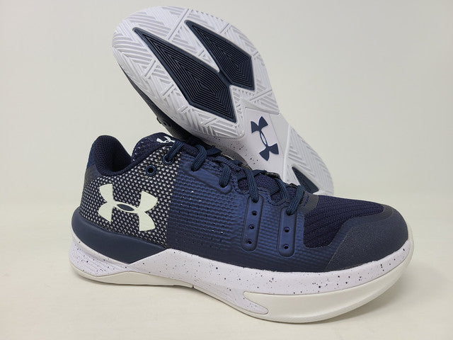 Under Armour Women's Block City Volleyball Shoe Midnight Navy/White Blue Size 5 B(M) Us