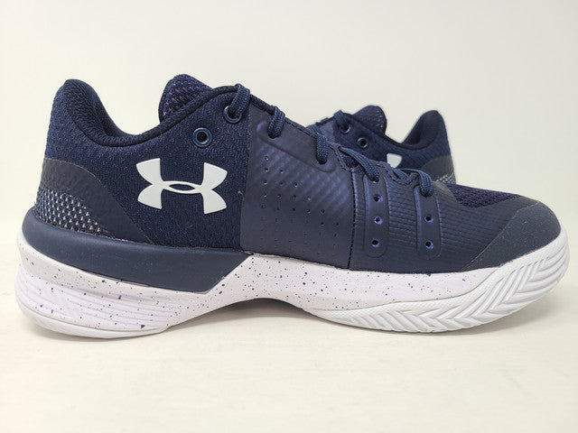 Under Armour Women's Block City Volleyball Shoe Midnight Navy/White Blue Size 5 B(M) Us