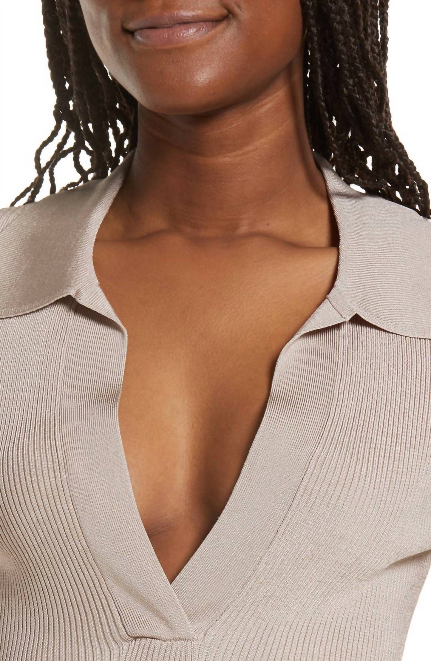 Good American - PLAITED RIB POLO