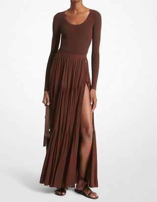 Michael Kors - Silk Georgette Button-front Skirt