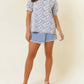 Doe And Rae - Dot Print Short Sleeve Blouse