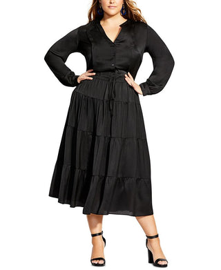 City Chic Women's Trendy Plus Charisma MIDI Dress Black Size 18W