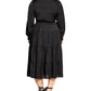 City Chic Women's Trendy Plus Charisma MIDI Dress Black Size 18W
