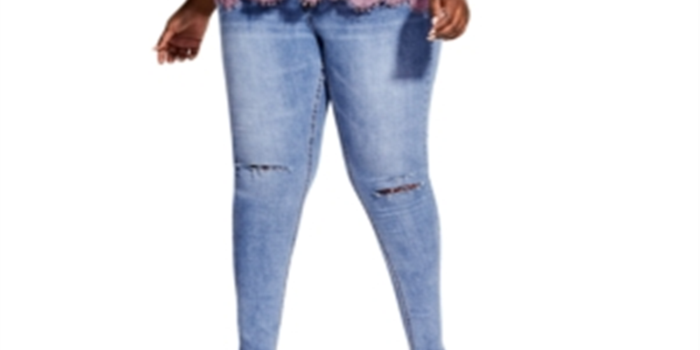 City Chic Women's Trendy Plus Everything Lace Peplum Top Pink Size 18W