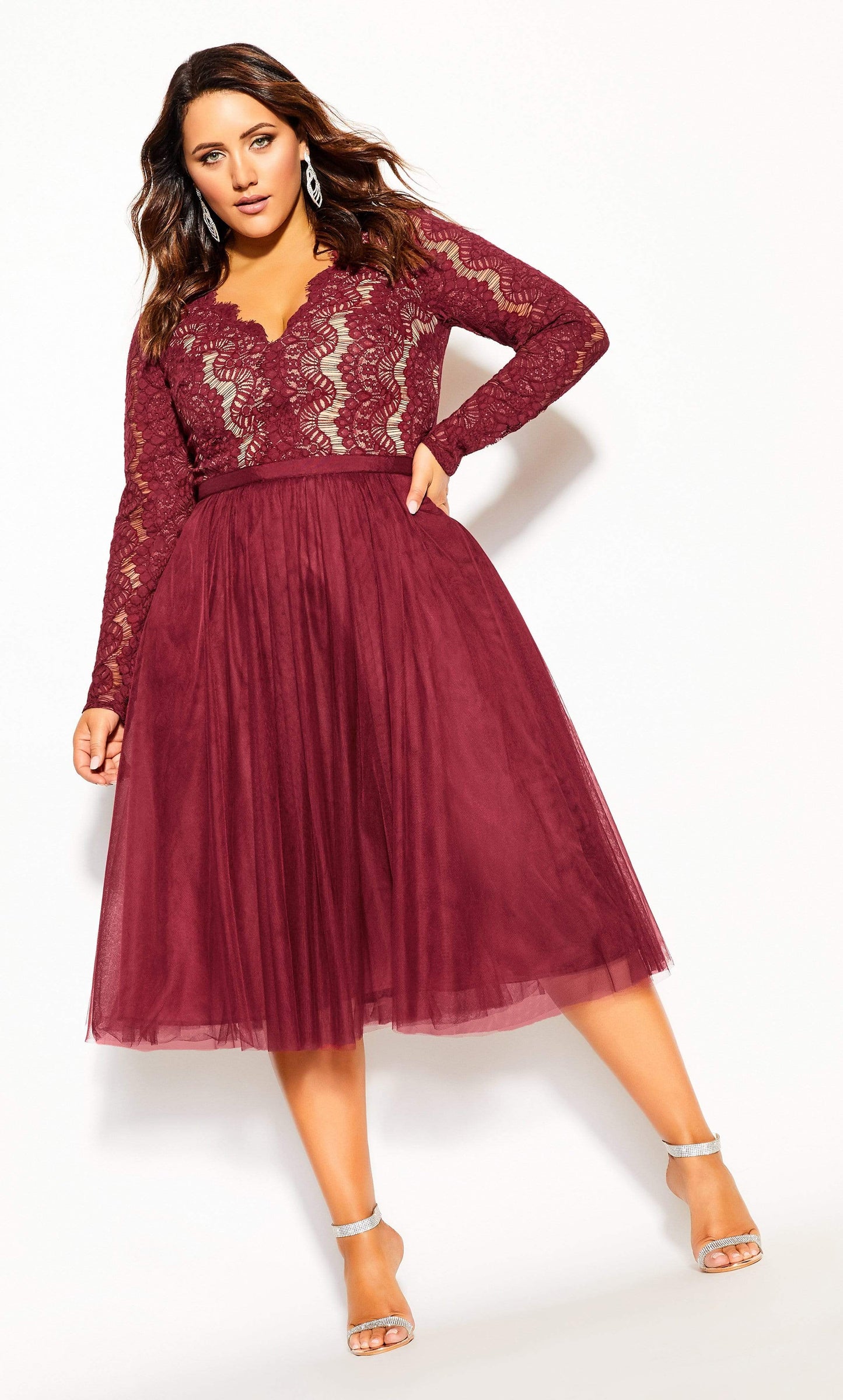 City Chic Women's Rare Beauty Dress Red Size Petite Small