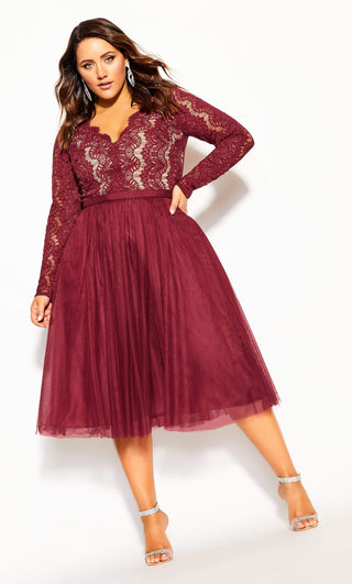 City Chic Women's Rare Beauty Dress Red Size Petite Small