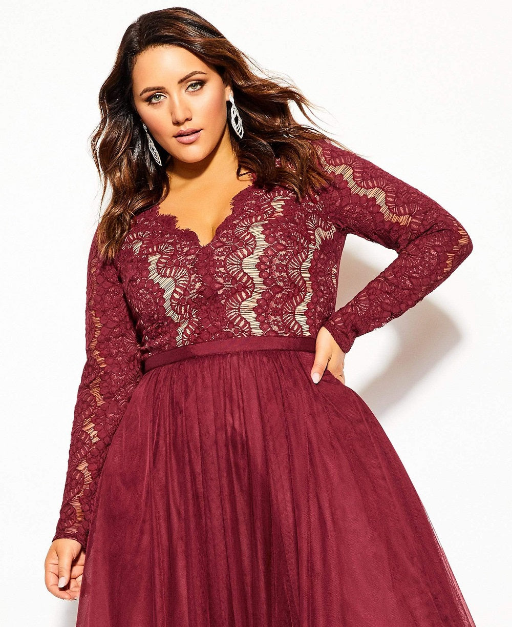 City ChicWomen's DRESS RARE BEAUTY Red Size 20W