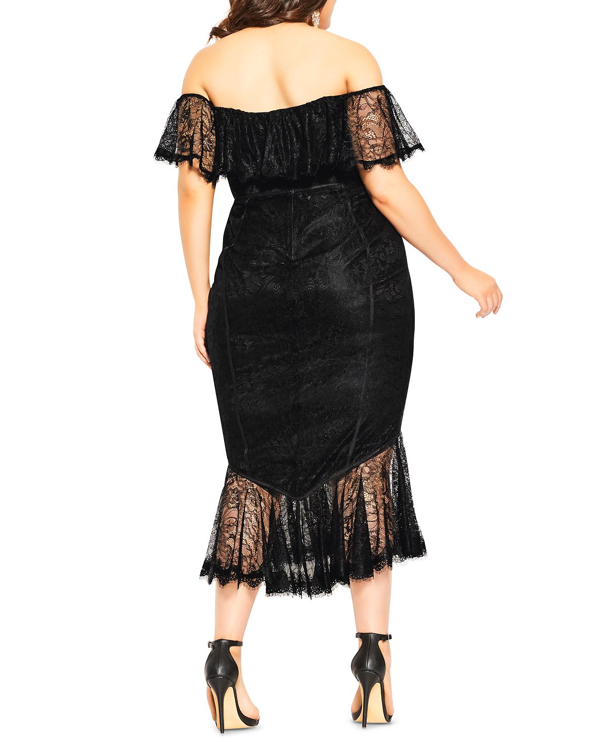 City Chic Women's Trendy Plus Lace Dress Black Size 22W