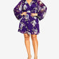 City Chic Women's Wild Floral Mini Dress Purple Size 14W