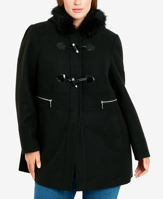 Avenue Women's Plus Duffle Jacket Black Size 32
