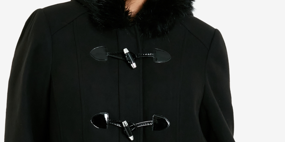 Avenue Women's Plus Duffle Jacket Black Size 32