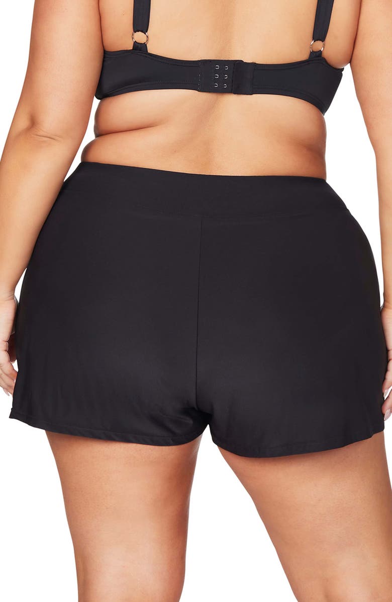 Artesands High Waist Swim Shorts, Black, Size 16