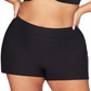 Artesands High Waist Swim Shorts, Black, Size 16