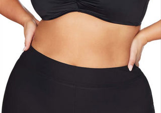 Artesands High Waist Swim Shorts, Black, Size 16