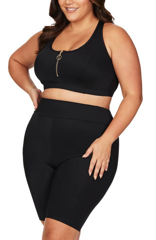 Artesands Women's Black Michaelangelo Swim Bike Shorts Size 16 US