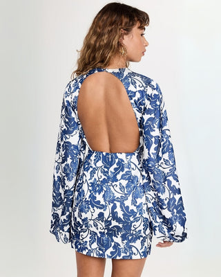 Significant Other Holly Floral Minidress in Navy Stencil Print Size 2