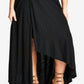 City Chic Women's Strappy Asymmetrical Faux Wrap Halter Maxi Dress Black Size 22W