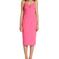 Bardot Women's Sweetheart Neckline Below the Knee Cocktail Body Con Dress Pink Size Large