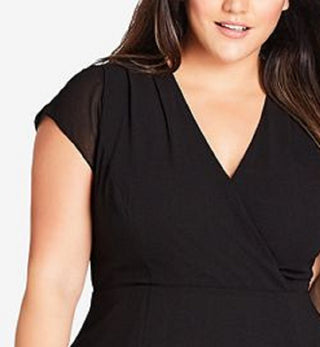 City Chic Women's Trendy Plus Dreamy Fit & Flare Dress Black Size 22W