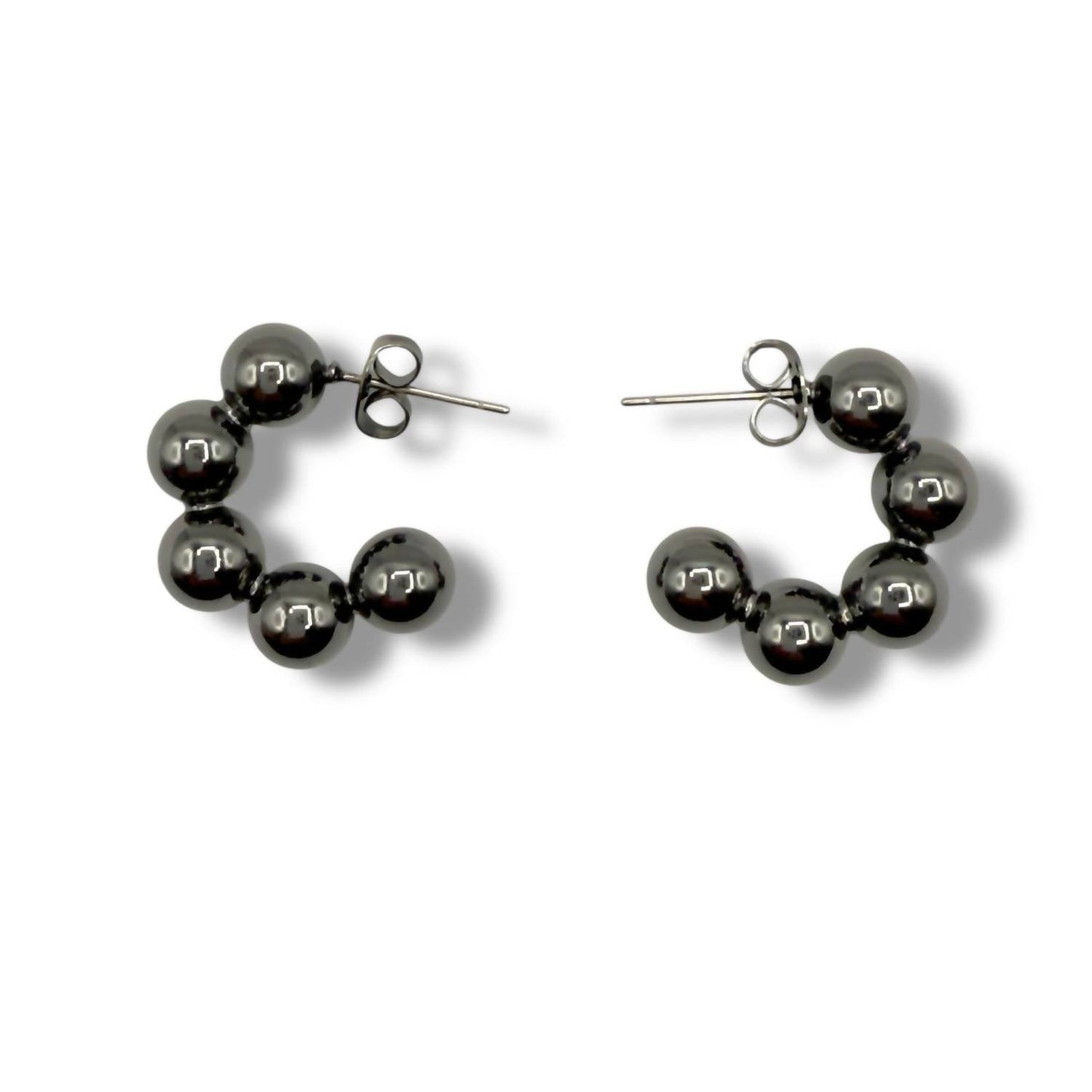 Jagged Halo Jewelry - Women's Orbit Bead Hoop Earrings