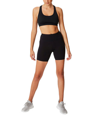 COTTON ON Women's Strappy Sports Crop Bra Black Size Medium